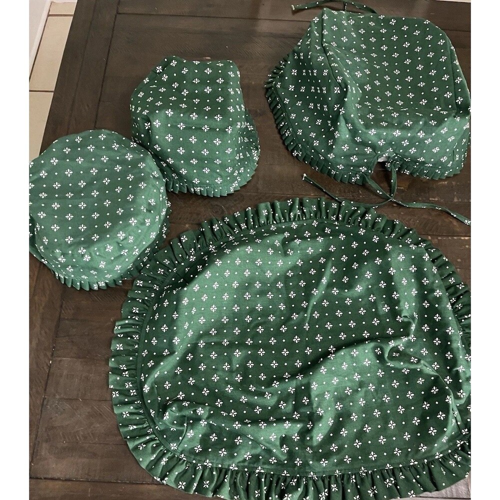 4 Pc Lot Of Longaberger Hostess Serving Tray Liners 2 Round, Rectangle, Square